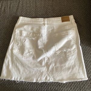 White Distressed Denim mini skirt